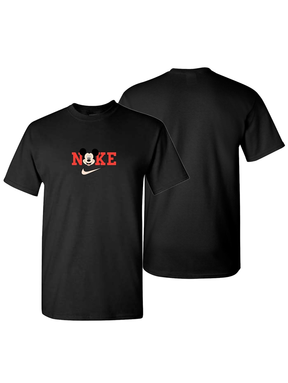 Unisex Mickey Mouse NK Cotton T-Shirt Black